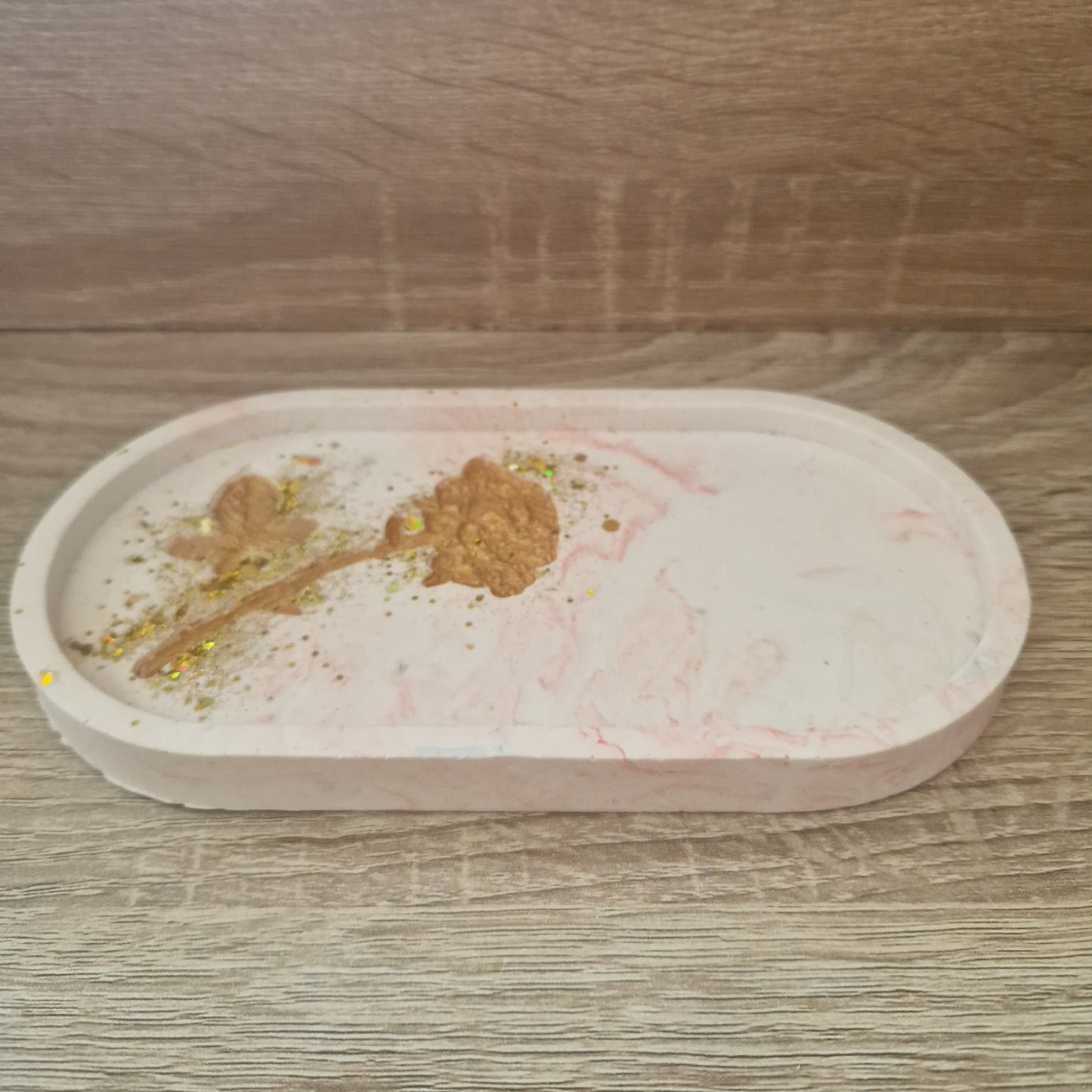 Plateau Rose Doré Jesmonite