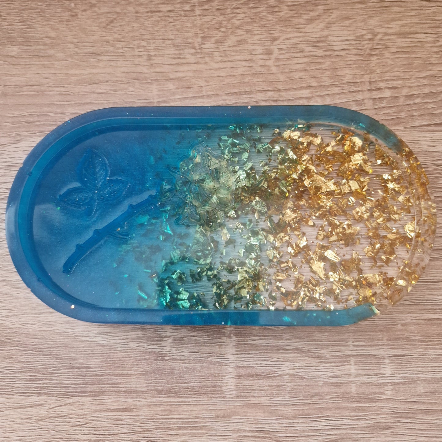 Plateau avec une rose Résine Epoxy