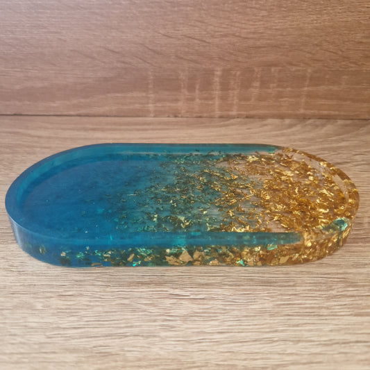 Plateau Bleu turquoise Résine Epoxy