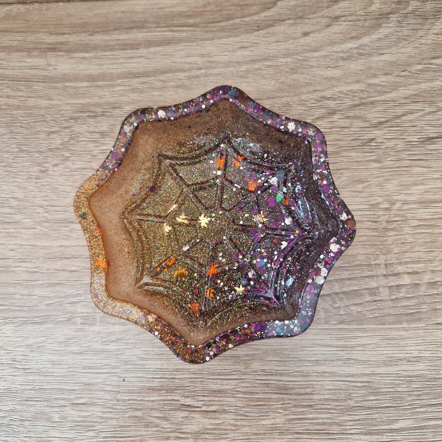 Pot Toile Araignée rouge Résine Epoxy