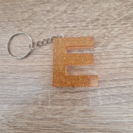 Porte clés lettres et chiffres orange et noir Résine Epoxy