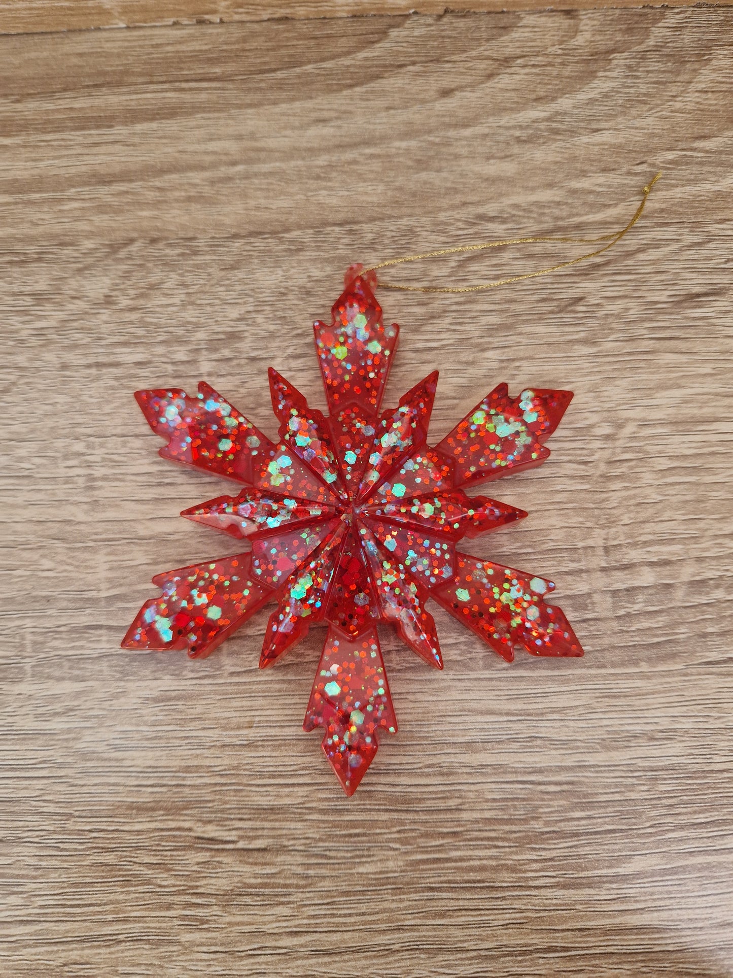 Déco Sapin Grand Flocon Résine Epoxy