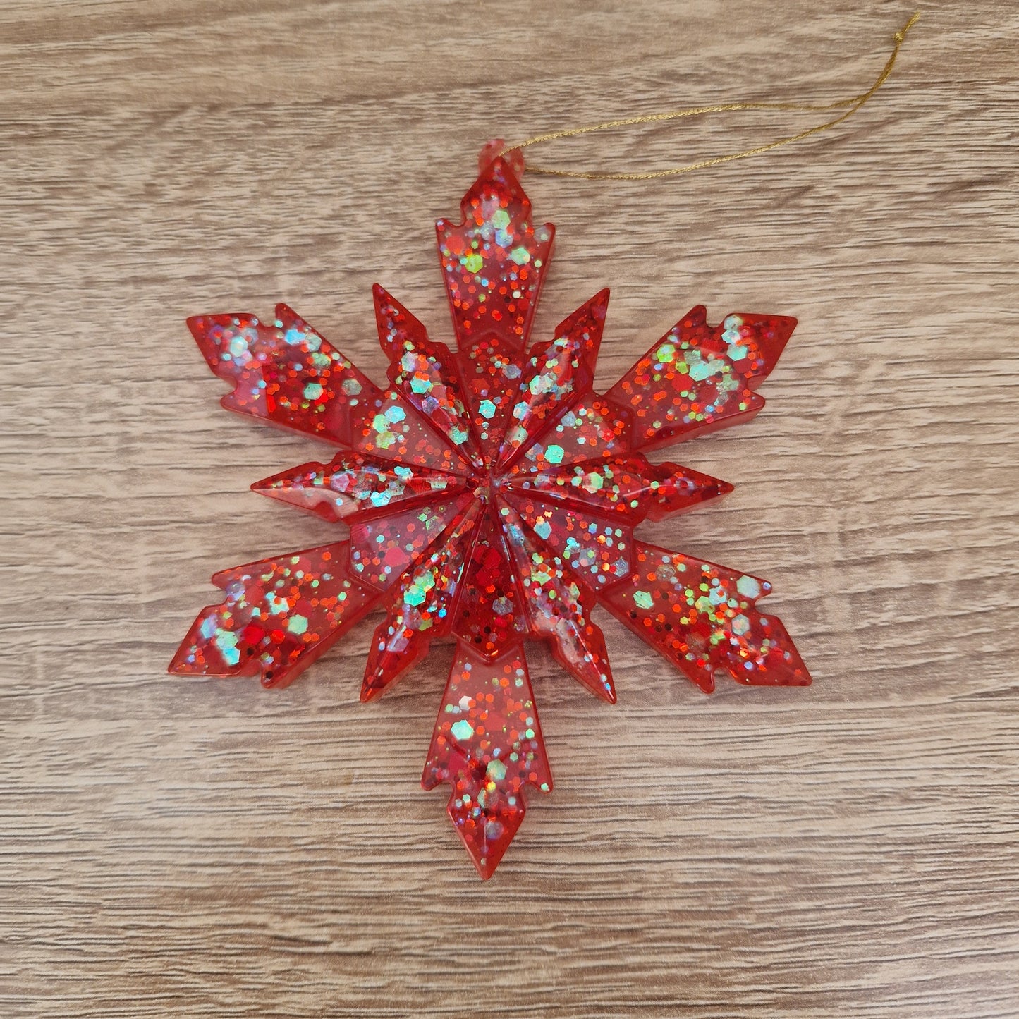 Déco Sapin Grand Flocon Résine Epoxy