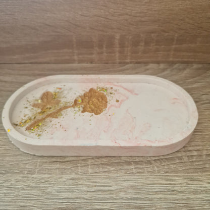 Plateau Rose Doré Jesmonite