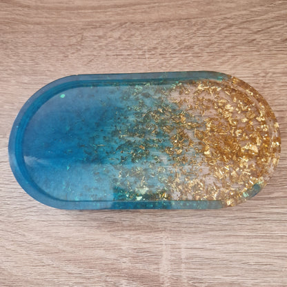 Plateau Bleu turquoise Résine Epoxy