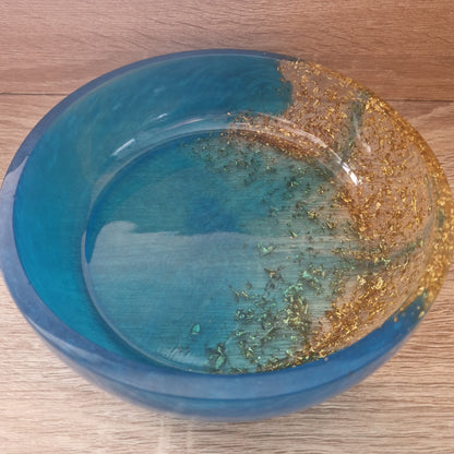 Grand Bol Bleu turquoise Résine Epoxy