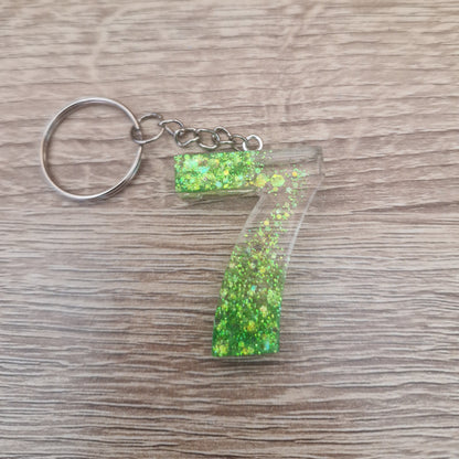 Porte clés Chiffres Résine Epoxy