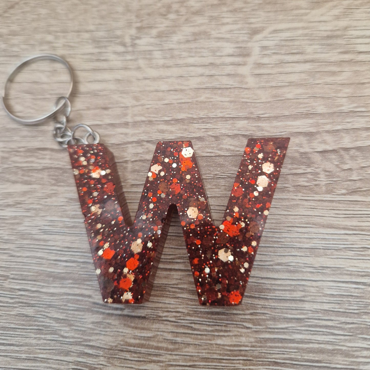 Porte clés Lettres et chiffres Rouge Résine Epoxy