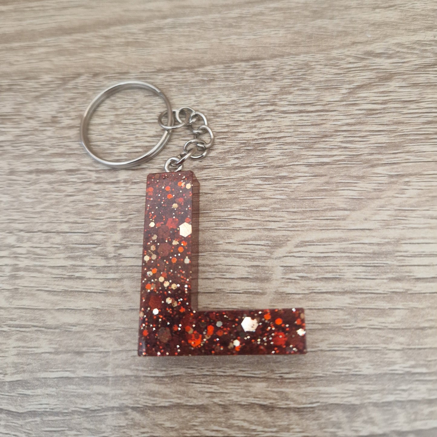 Porte clés Lettres et chiffres Rouge Résine Epoxy