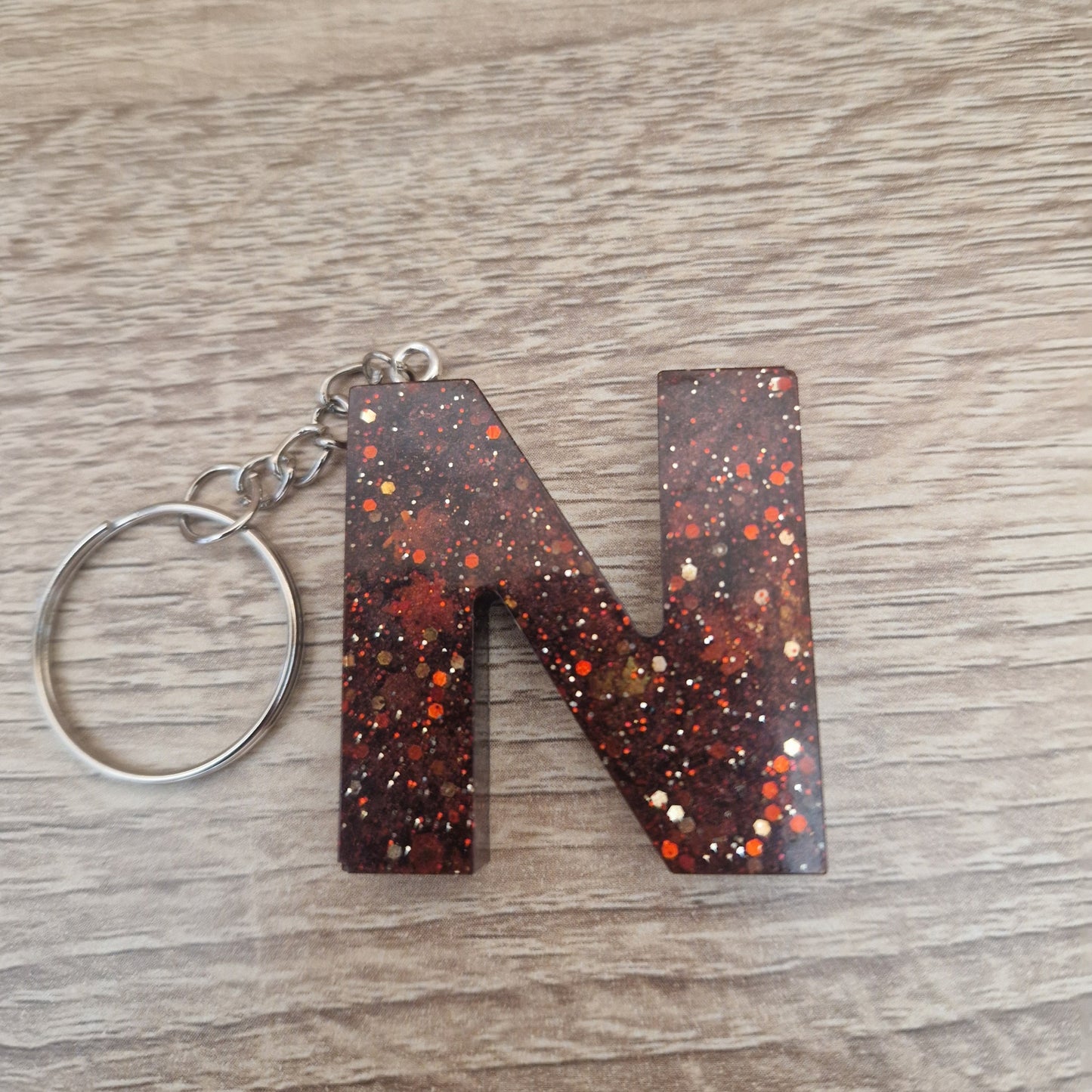 Porte clés Lettres et chiffres Rouge Résine Epoxy