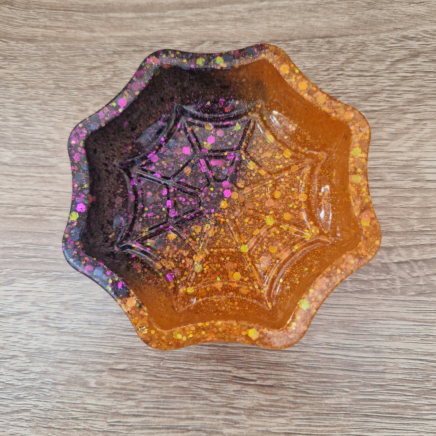 Pot Toile Araignée rouge Résine Epoxy