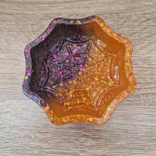 Pot Toile Araignée rouge Résine Epoxy