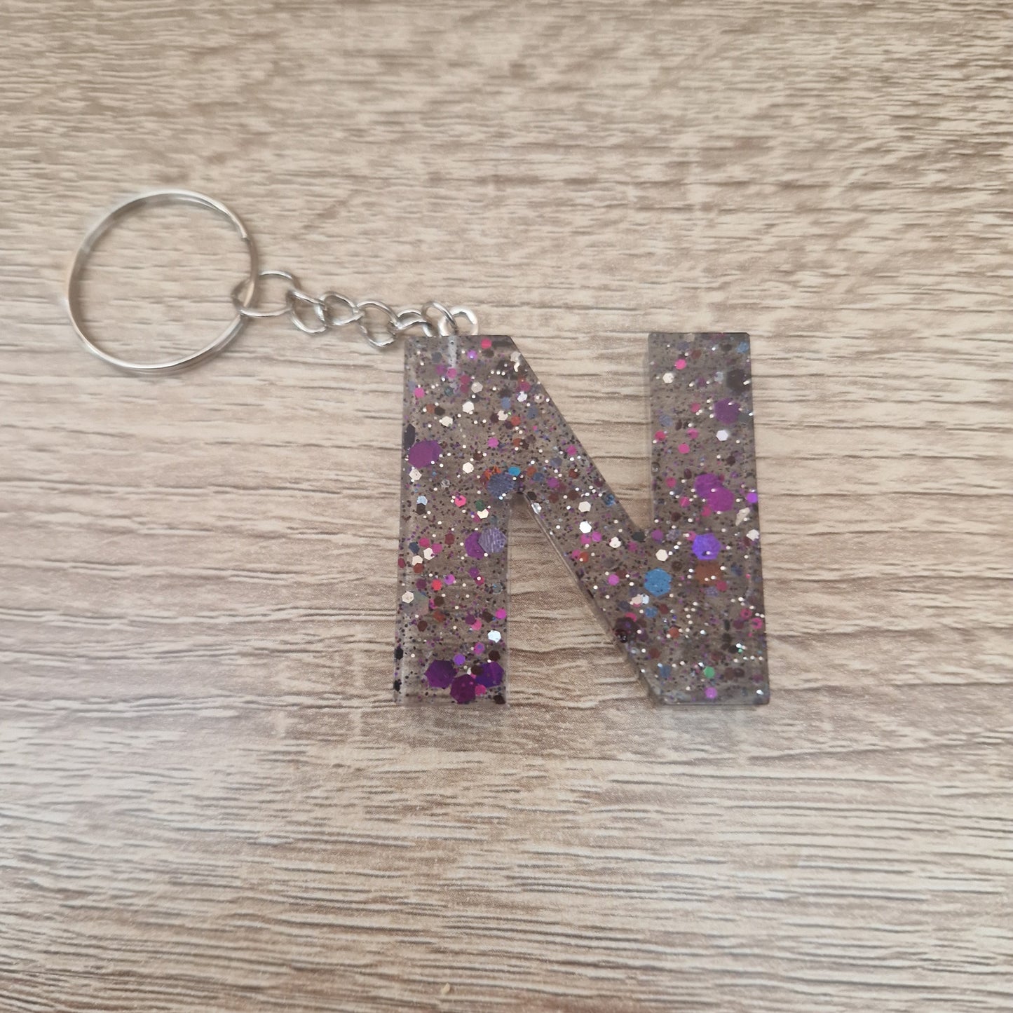 Porte clés lettres et chiffres orange et noir Résine Epoxy