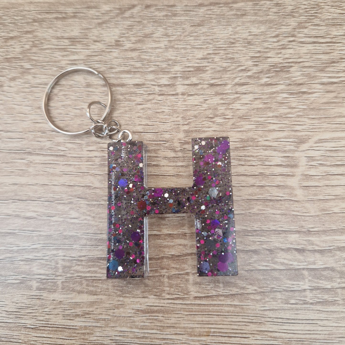 Porte clés lettres et chiffres orange et noir Résine Epoxy