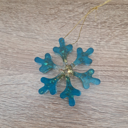 Déco Sapin Bleu doré Résine Epoxy