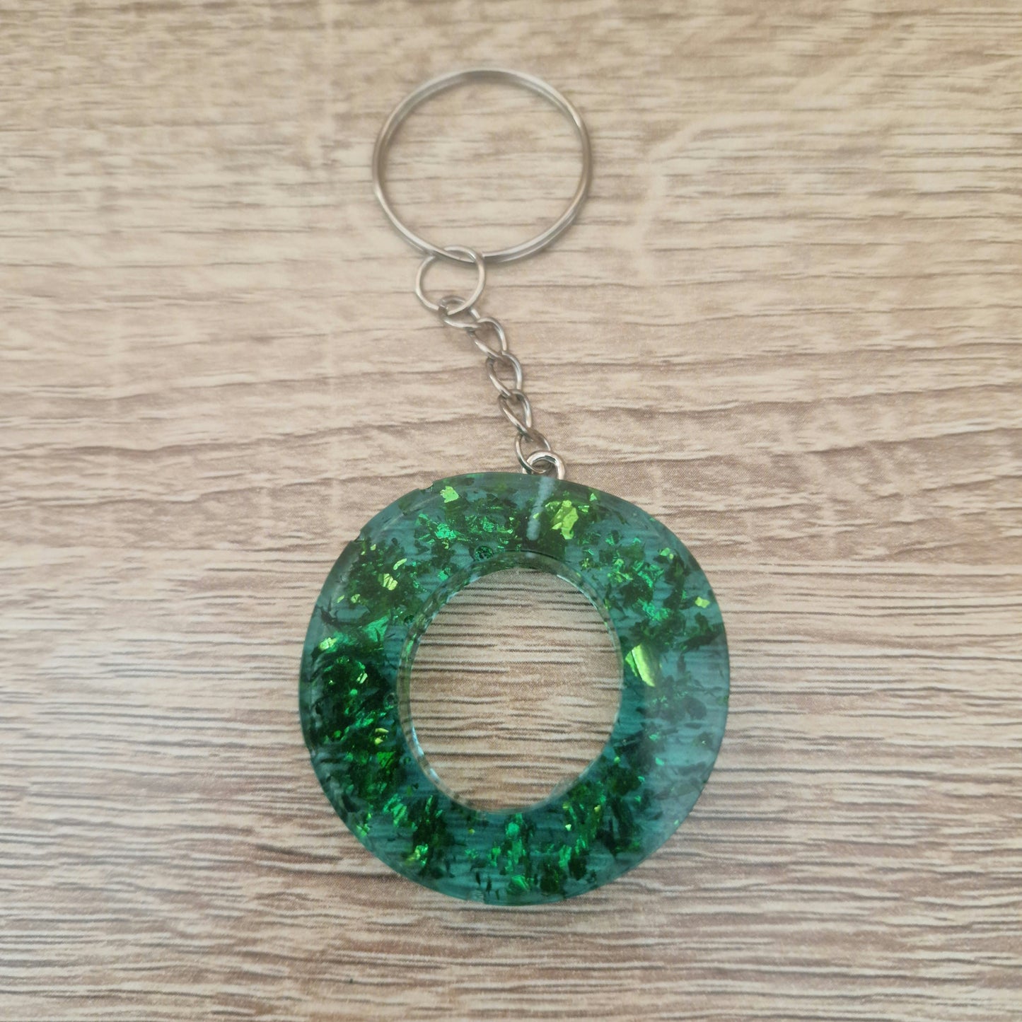 Porte clés Lettres Vert Résine Epoxy