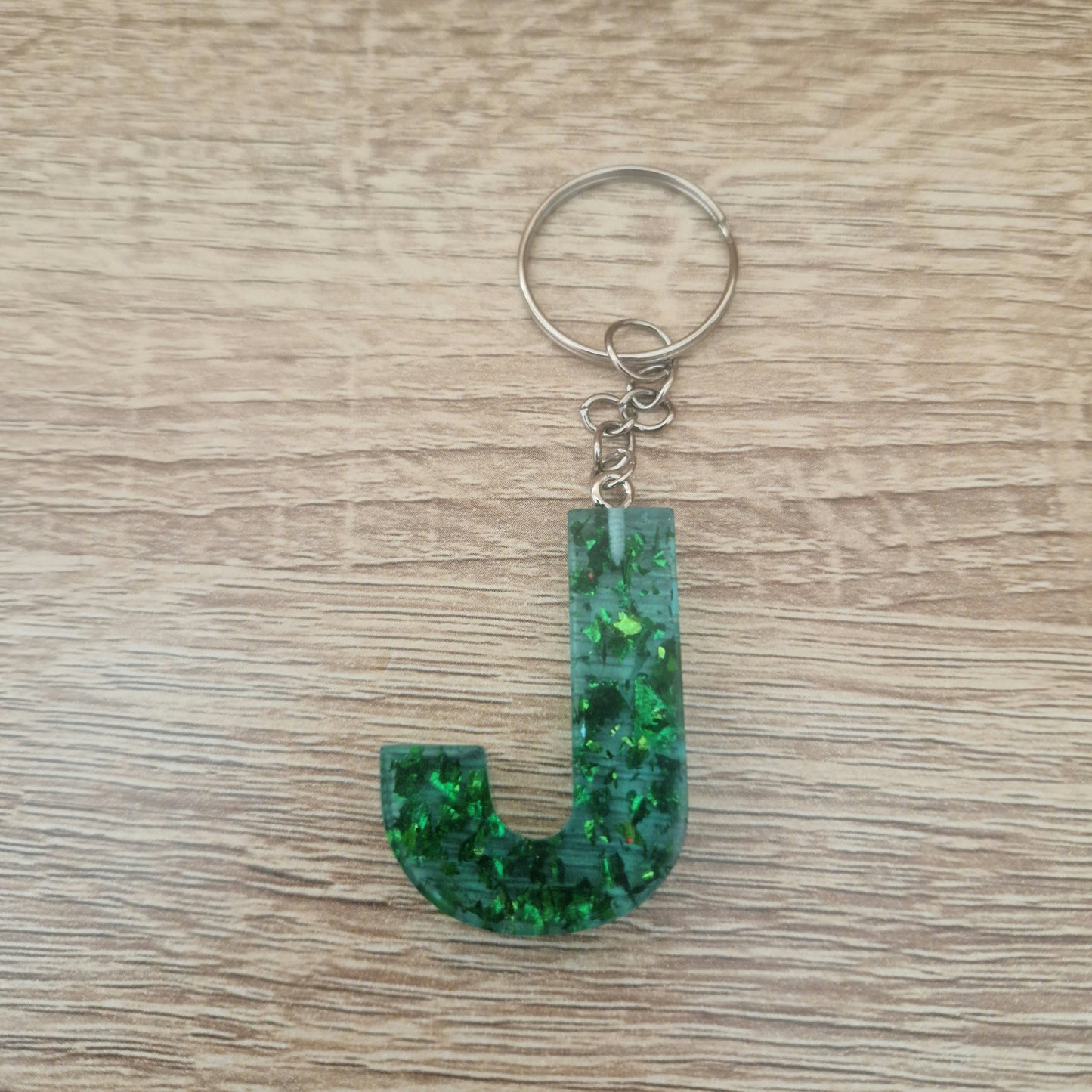 Porte clés Lettres Vert Résine Epoxy