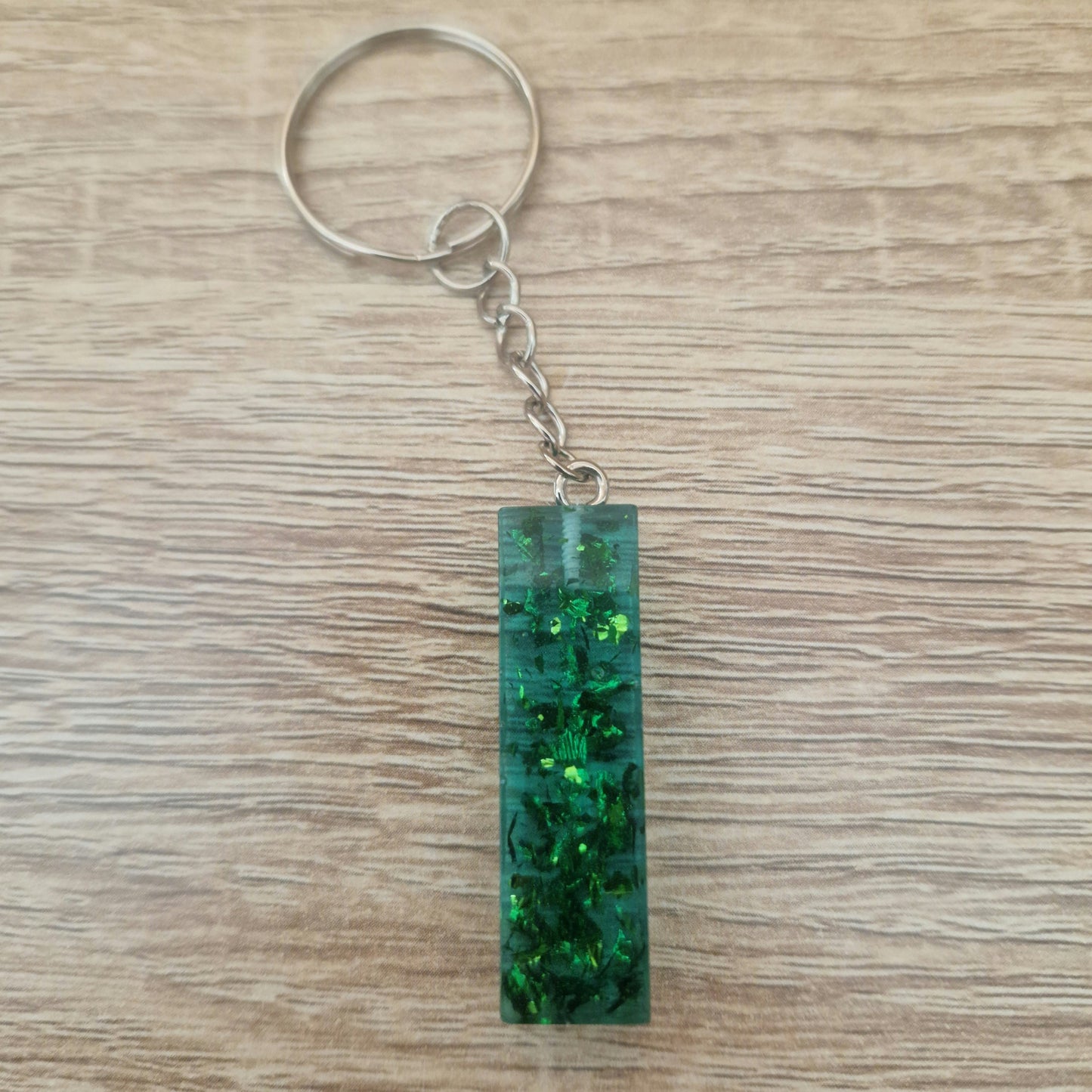 Porte clés Lettres Vert Résine Epoxy