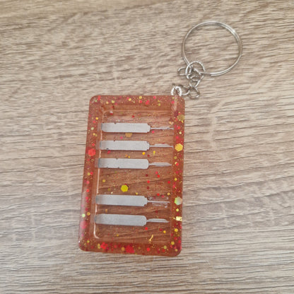 Porte clés Musique Résine Epoxy