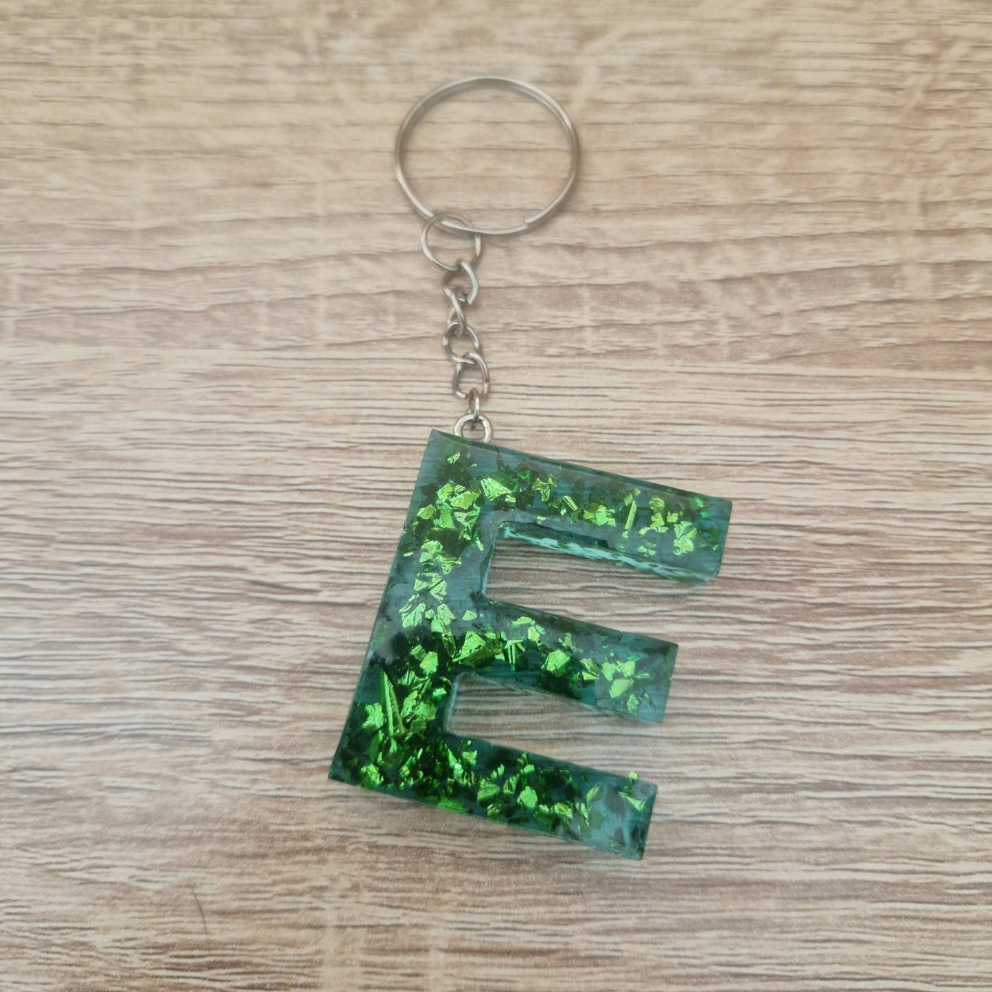 Porte clés Lettres Vert Résine Epoxy