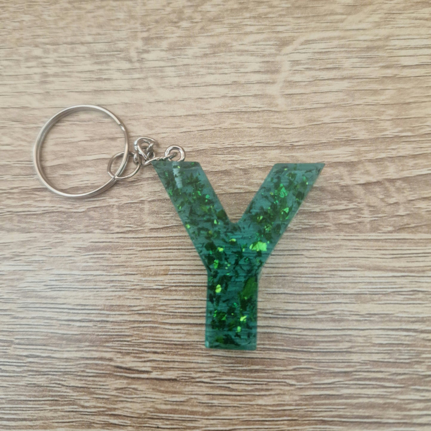 Porte clés Lettres Vert Résine Epoxy