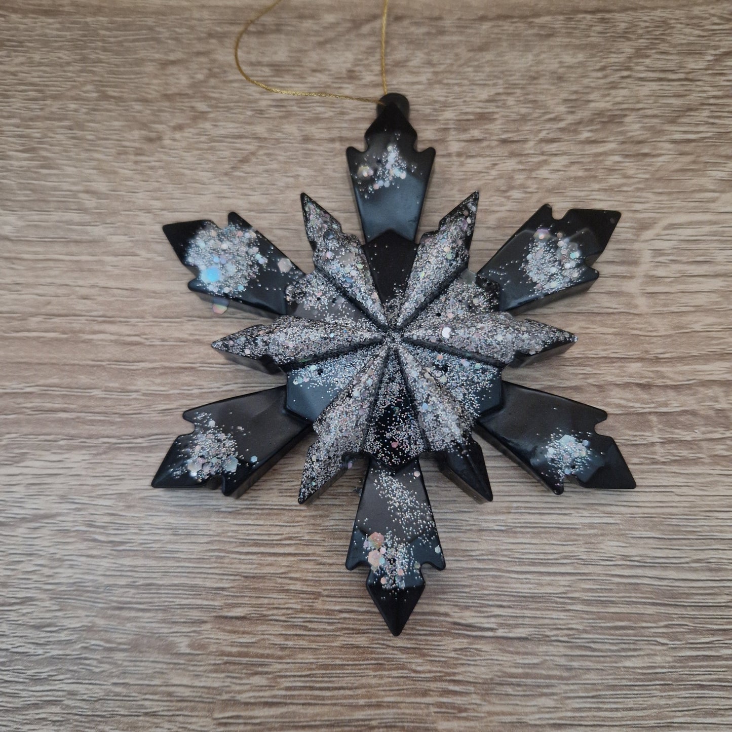 Déco Sapin Grand Flocon Résine Epoxy